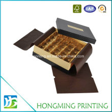 Gold Logo Embossing Fancy Chocolate Box with Plastic Divider